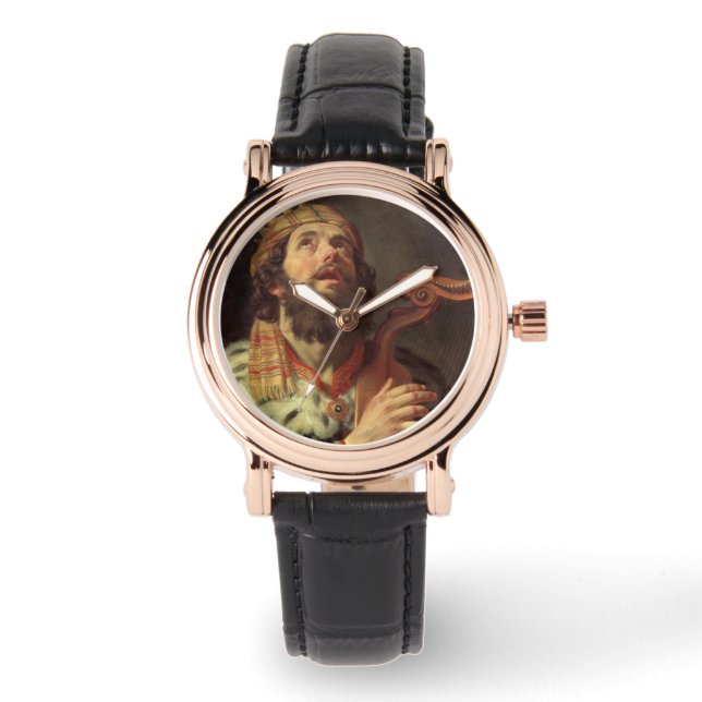 Koning David die zijn Harp speelt Horloge (Voorkant)