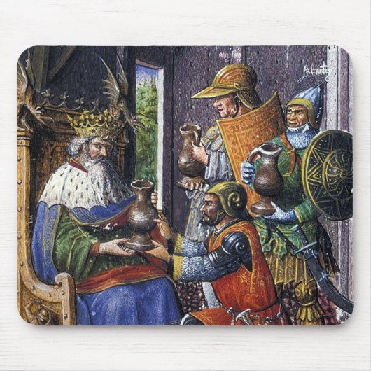 Koning David en de Drie Valianten Muismat (Voorkant)