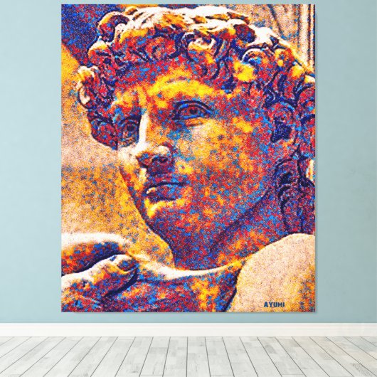 Koning David en God Canvas Afdruk (Insitu (Houten vloer))