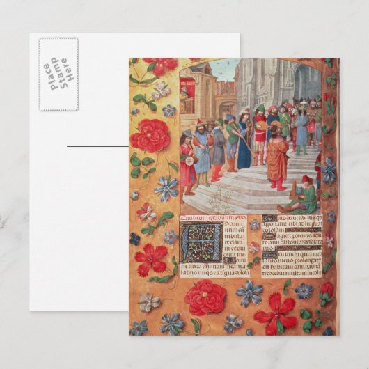 Koning David en Musicians uit de Breviary Briefkaart (Voorkant / Achterkant)