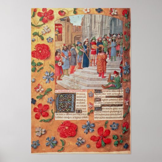 Koning David en Musicians uit de Breviary Poster (Voorkant)