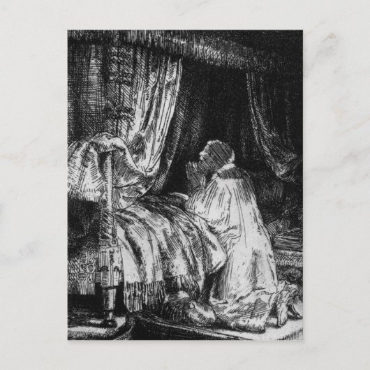 Koning David gebed, 1652 Briefkaart (Voorkant)