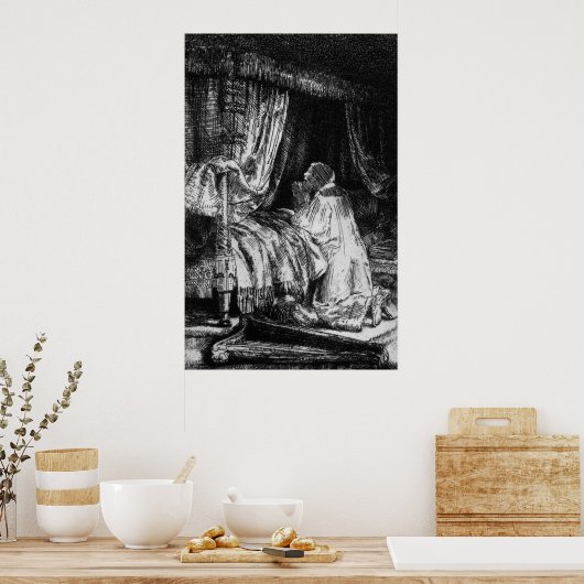 Koning David gebed, 1652 Poster (Keuken)