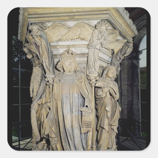 Koning David geflankeerd door Mozes en Jeremiah Vierkante Sticker (Voorkant)