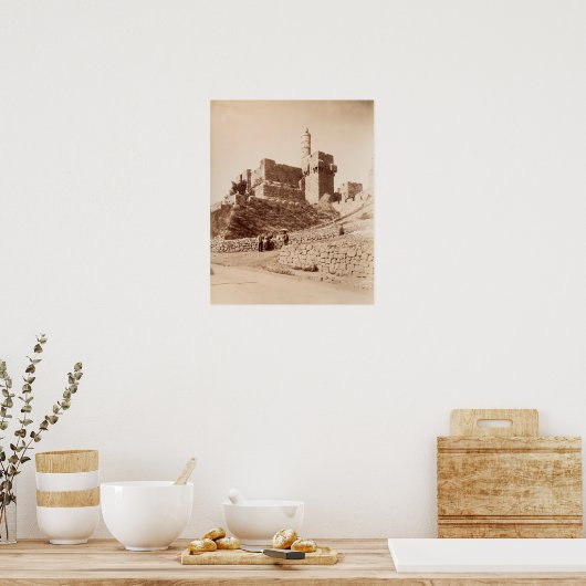 Koning David's Citadel in Jerusalem Poster (Keuken)