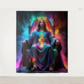 Koning der koningen op zijn troon wandkleed (Voorkant)