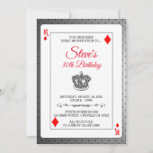 Koning Diamonds Poker-pokerspeelkaart Birthday Inv Kaart (Voorkant)