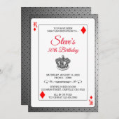 Koning Diamonds Poker-pokerspeelkaart Birthday Inv Kaart (Voorkant / Achterkant)