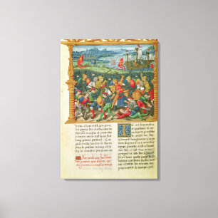 Koning Edward III Waging War in the Battle of Canvas Afdruk