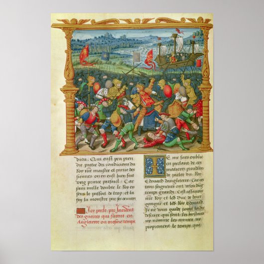 Koning Edward III Waging War in the Battle of Poster (Voorkant)