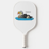 Koning eider vogel cartoon illustratie pickleball paddle (Achterkant)