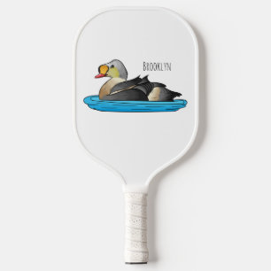 Koning eider vogel cartoon illustratie pickleball paddle