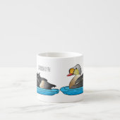 Koning eidereend stripillustratie espresso kop (Voorkant)