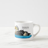 Koning eidereend stripillustratie espresso kop (Rechts)