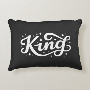 Koning Elegante Typografie Kroonloos Koninklijk Sc Accent Kussen