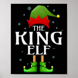 Koning Elf Xmas Bijpassende Familie Groep Kerst Gr Poster