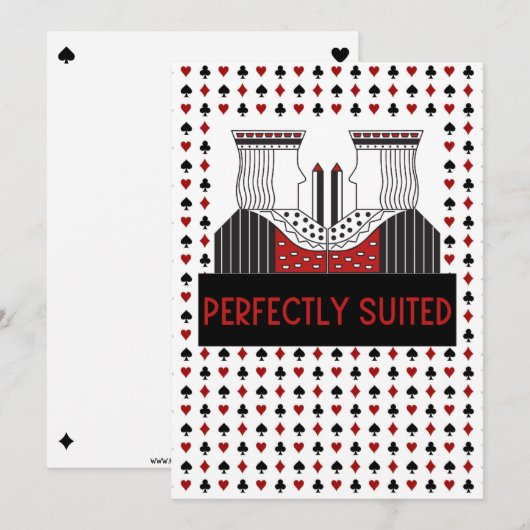 Koning en koning, PERFECTEEL SUITED Gay Love Greet Feestdagenkaart (Voorkant / Achterkant)