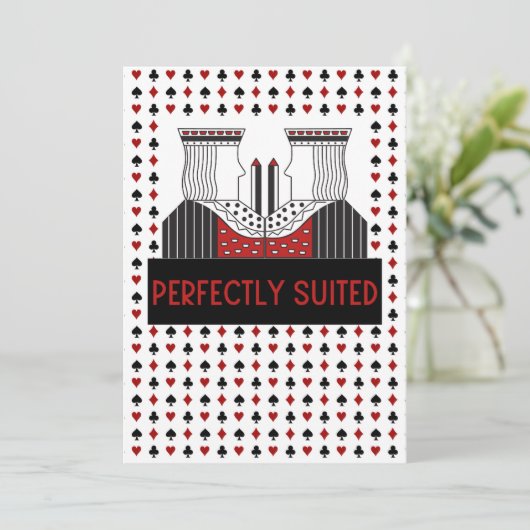 Koning en koning, PERFECTEEL SUITED Gay Love Greet Feestdagenkaart (Staand voorkant)