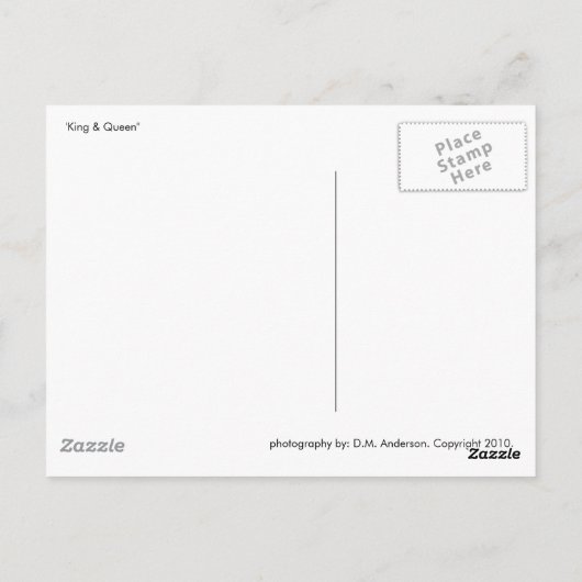 Koning en koningin, B&W Briefkaart (Achterkant)