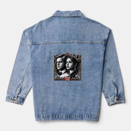 Koning en koningin denim jacket (Achterkant)