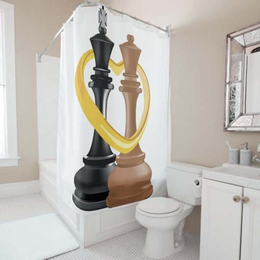 Koning en koningin douchegordijn (In situ)