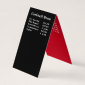 Koning en koningin dragen koninklijk cocktail-menu visitekaartje (Achterkant)