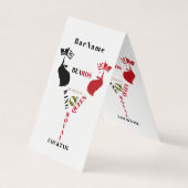 Koning en koningin dragen koninklijk cocktail-menu visitekaartje (Voorkant)