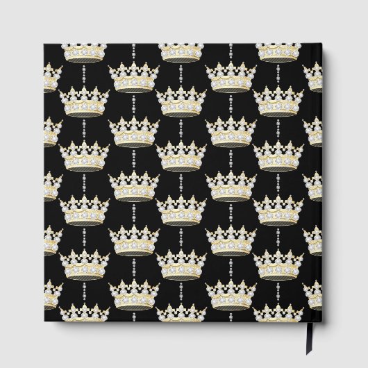 Koning en koningin Elegant Gold Crown + diamanten Gastenboek (Achterkant)