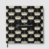 Koning en koningin Elegant Gold Crown + diamanten Gastenboek (Voorkant)