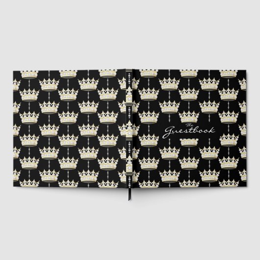 Koning en koningin Elegant Gold Crown + diamanten Gastenboek (Volledig)