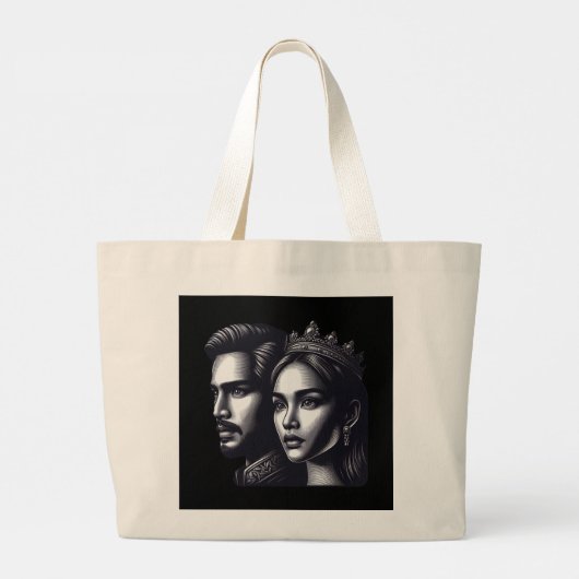 Koning en koningin grote tote bag (Achterkant)
