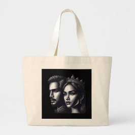Koning en koningin grote tote bag