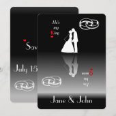 Koning en koningin | Huwelijksuitnodiging Kaarten (Voorkant / Achterkant)