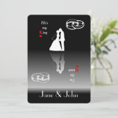 Koning en koningin | Huwelijksuitnodiging Kaarten (Staand voorkant)