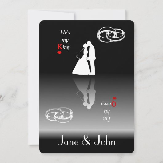 Koning en koningin | Huwelijksuitnodiging Kaarten (Voorkant)