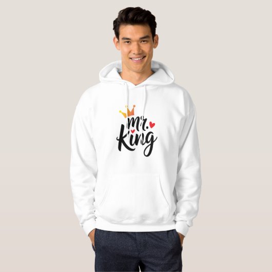 Koning en koningin koppel hoodie | Overeenkomende  (Voorkant volledig)