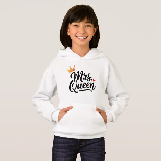 Koning en koningin koppel hoodie | Overeenkomende (Voorkant volledig)