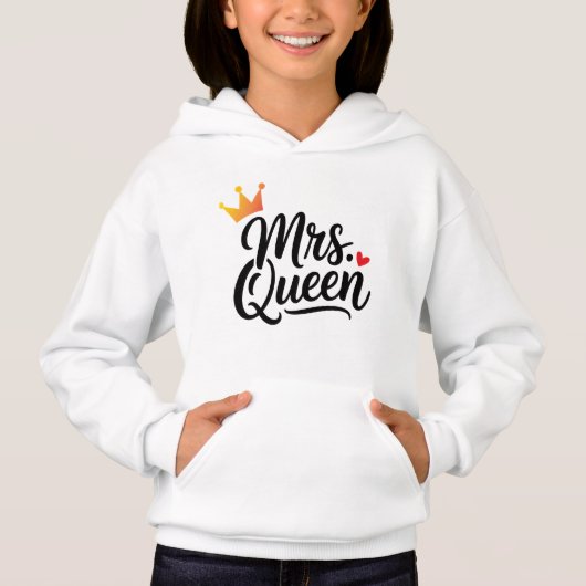 Koning en koningin koppel hoodie | Overeenkomende (Voorkant)