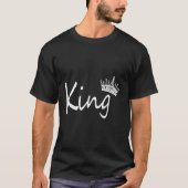 Koning en Koningin Kroon Bijpassend Paar Ontwerp v T-shirt (Voorkant)