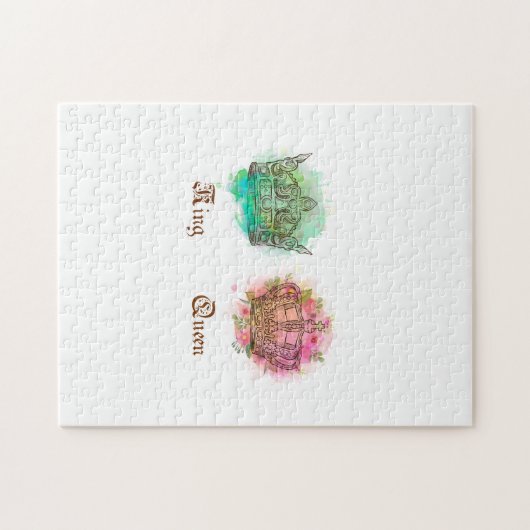 Koning en koningin legpuzzel (Horizontaal)