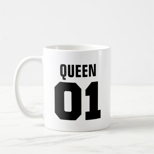 Koning en koningin | Moderne Typografie Koffie-Mok Koffiemok (Links)