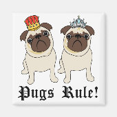 Koning en koningin Pug Magnets Magneet (Voorkant)