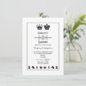 Koning En Koningin Schaaakbord Trouwavond Kaart (Staand voorkant)