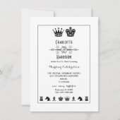 Koning En Koningin Schaaakbord Trouwavond Kaart (Voorkant)