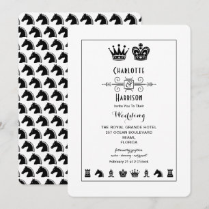 Koning en Koningin Schaakbordspel Bruiloft Kaart