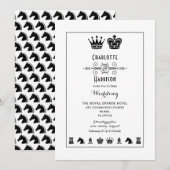 Koning en Koningin Schaakbordspel Bruiloft Kaart (Voorkant / Achterkant)