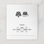 Koning en Koningin Schaakbordspel Bruiloft Plaatskaartje (Buitenkant ongevouwen)