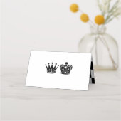 Koning en Koningin Schaakbordspel Bruiloft Plaatskaartje (Achterkant)