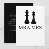 Koning en koningin-schaakdelen aankondiging (Voorkant / Achterkant)