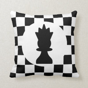 Koning en koningin schaakstukken - Gift for Chess Kussen